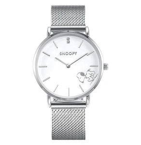 Snoopy Uhr Dünner Diamant Wasserdicht Neu Silber Made in Japan - Bild 1 von 5