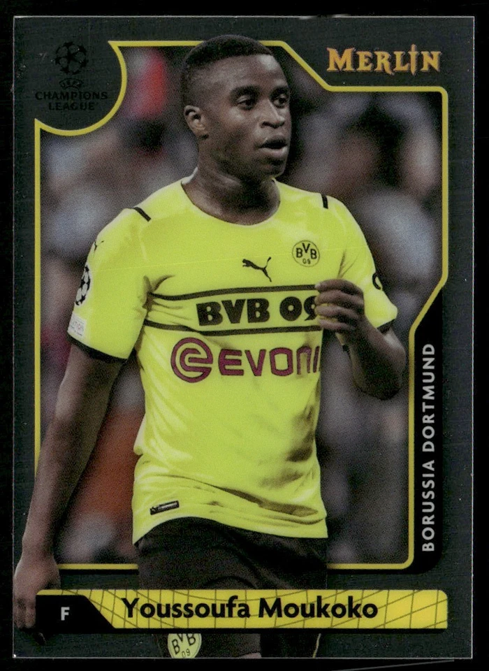 2022 MERLIN UEFA CHAMPIONS LEAGUE YOUSSOUFA MOUKOKO BORUSSIA DORTMUND #43 - Image 1 of 2