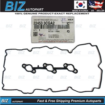 Genuine Valve Cover Gasket LEFT for 11-19 Genesis Kia 3.3L 3.8L 22453-3CGA2 - Image 1 of 4
