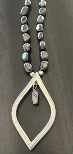 Simon Sebbag Hämatit Sterlingsilber 925 Anhänger Halskette 11,5 Zoll - Bild 1 von 11