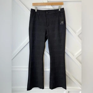 NWT Kut From The Kloth Grey Plaid Knit Stretch Bootcut Trouser Dress Pants Sz 8 - Picture 1 of 10