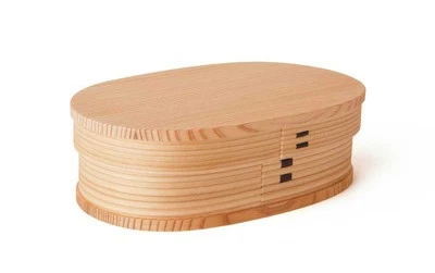 Odate Kogeisha Akita Cedro Magewappa Ovalado Bento (Pequeño) con particiones - Imagen 1 de 2