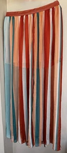Spoon Jeans Womens Maxi Skirt Multicolor Striped Retro Sunset Vintage Sz Medium* - Picture 1 of 13
