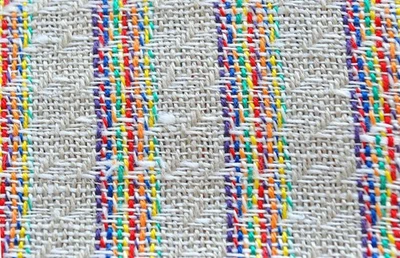 Rainbow Stripe Linen Blend Apparel Fabric 3.5 Yd 60" W 139" Oatmeal Loose Weave - Image 1 of 4