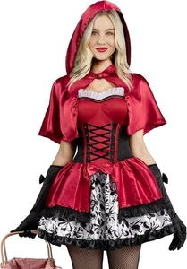 Damen Rotkäppchen Kostüm mit Rotkäppchen Zubehör - Bild 1 von 5