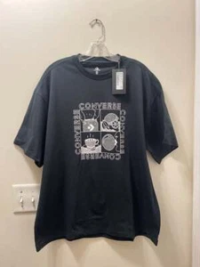 Converse Men's Graphic Knit Tee Black Medium S71 - Picture 1 of 6