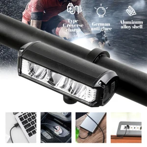 Rechargeable Bike Bicycle Light LED Bike Lamp Outdoor Torch Front Handlebar Lamp - Picture 1 of 12
