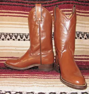 Womens Vintage Wrangler Brown Leather Cowboy Boots 5.5 M NEW with Box - Picture 1 of 6