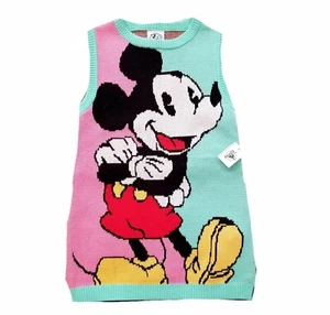 Disney Mickey Mouse 100% Cotton Multi Color Kids Sweater Vest 4 - Picture 1 of 7
