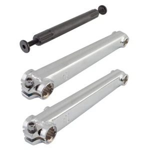 SE BIKES Crankarm Set BMX V-Ridge 175 3Pc 19Mmx8T Spline W/Bb Axle Chrome - Picture 1 of 1