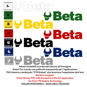 Beta adesivi vinile pre spaziato moto sponsor sticker helmet 4 pz. cm. 10-15 - Imagen 1 de 8