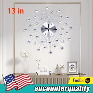 Large Modern Metal Wall Clock Office Living Room Home Decor W/ Flash Drill - Picture 1 of 10