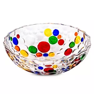 STPGOODS Murano Style Luxury Glass Fruit Vase Large Serving Bowl Salad Bowl 10.6 - Picture 1 of 7