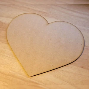 Wooden Large Blank Hearts Craft Shape 10-60cm MDF Embellishment Love Decoration - Picture 1 of 7