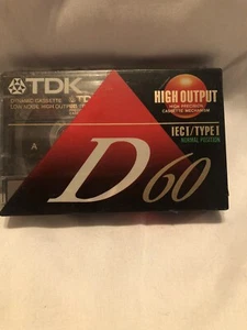 Vintage 1986 TDK D60 High Output Normal Position Typ Kassettenband. NEU Versiegelt - Bild 1 von 5
