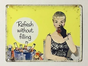 Pepsi Cola Refresh Without Filling SML - Tin Metal Wall Sign - Picture 1 of 1