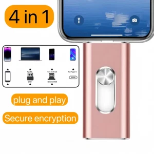 4-in-1 Secure Encryption USB 3.0 Flash Drive, Thumb Drive Memory Stick for Phone - Afbeelding 1 van 21