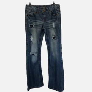 Vanity Collection Womens 28/33 Actual Measure W30 L31 Distressed Bootcut Jeans - Picture 1 of 7