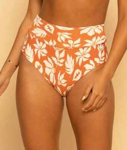Shore Venice gebändertes Unterteil orange Blüten Bikini Bademode Damengröße Large - Bild 1 von 7