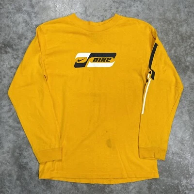 Vintage 90s Nike Long Sleeve T Shirt Spell Out Center Swoosh LOGO Youth Medium - Image 1 of 4