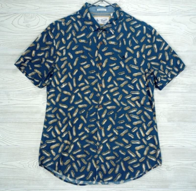 Penguin Munsingwear Shirt Medium Peanut Print Short Sleeve Collared Casual AOP - Image 1 of 4