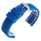Black/blue Diving Silicone Watch Strap Band Waterproof Rubber Bracelet Military