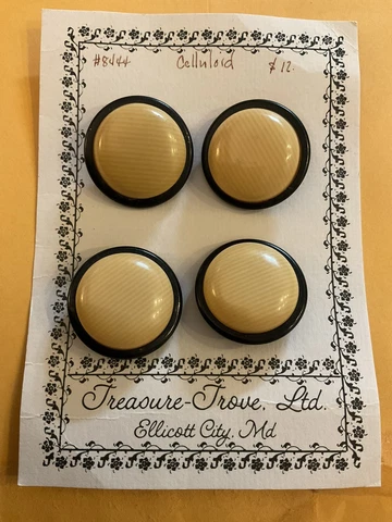 4 Antique Vintage Bubble Top Celluloid Buttons Cover