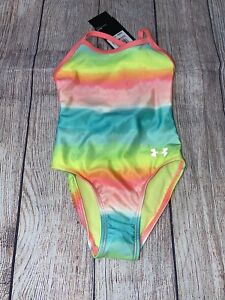 Under Armour 2T One Piece Swimsuit Multicolor Ombre Rainbow NEW
