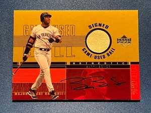 Barry Bonds 2000 Upper Deck Game Used Baseball Auto Gold Giants Autograph - Picture 1 of 2