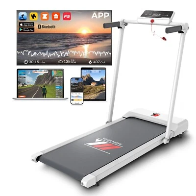 YM NEXT 1000 Tapis Roulant Elettrico Pieghevole Salvaspazio, 12 programmi Bianco - Immagine 1 di 4