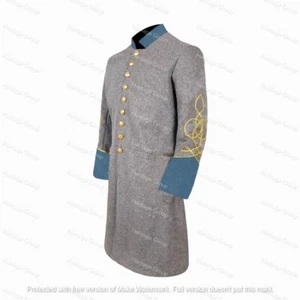 US Civil War Confederate Captain Frock Coat Single Breasted Braid DDP - No Tarif - Picture 1 of 2