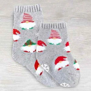 Christmas Colorful Gnome Holiday Spandex Seasonal Family Crew-style Socks - Picture 1 of 5