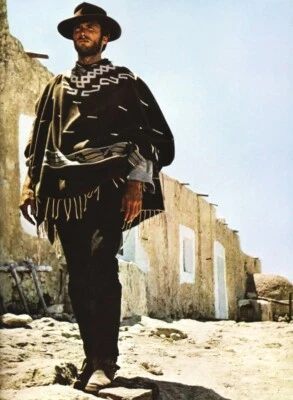 CLINT EASTWOOD Spaghetti Cowboy Western PONCHO The Good, the Bad and the Ugly - Imagem 1 de 4
