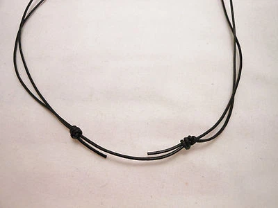 Collar Gargantilla Surfer Cuero Negro Ajustable Unisex 1mm Cordón - Hecho en EE. UU. Foto 1 de 4