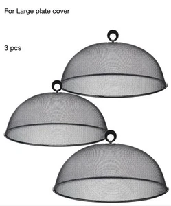 Paquete de 3 cubiertas de comida de malla metálica de 14”/35 cm para exteriores, cubiertas de platos de comida para comedor - Imagen 1 de 3