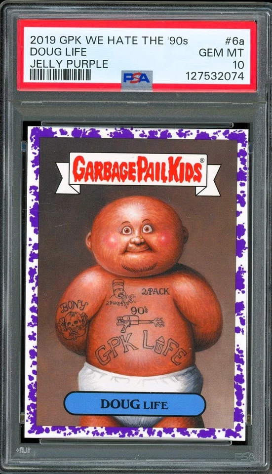 2019 Garbage Pail Kids We Hate 90's 6a Doug 2Pac Thug Life PURPLE POP 1 PSA 10 - Image 1 of 2