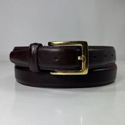 Cinturón de vestir de cuero genuino marrón - para hombre talla 42/105 Foto 1 de 4