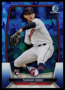 TANNER BIBEE 2023 BOWMAN CHROME SAPPHIRE RC CLEVELAND GUARDIANS #88 - Picture 1 of 2