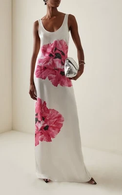 Stella McCartney New Poppy-Printed Silk Maxi Dress $2690, sz 40IT 4 US - Image 1 of 4