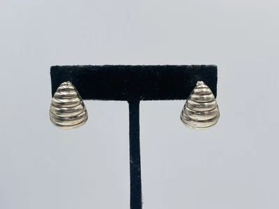 John Hardy Sterling Silver Ribbed Shrimp Omega Back Earrings - Image 1 of 4