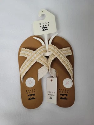 Sandalias Billabong para mujer AKELA banda cruzada tejidas punta redonda deslizables talla 7 nuevas con etiquetas Foto 1 de 4