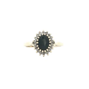 9ct Gold Sapphire and Diamond Cluster Ring - size N - Picture 1 of 4