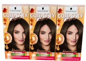 3x Schwarzkopf Country Colors Intensivtönung 80 Arabia Schwarzbraun - Bild 1 von 1