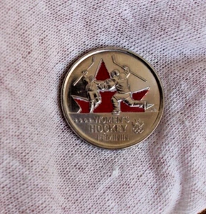 2009 Canada Quarter 2010 Olympics Special Moment Women's Hockey Red 25 cent UNC - Picture 1 of 2