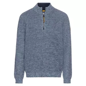 Camel active Herren Strickpullover Troyer blau 4K06 409530 42 denim blue - Picture 1 of 4