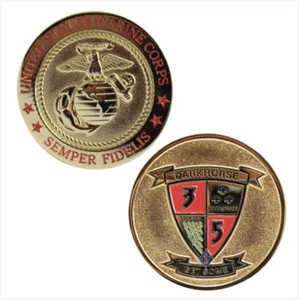GENUINE U.S. COIN: MARINE CORPS 3RD BATTALION 5TH MARINES - Picture 1 of 1