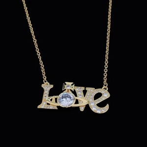 Vivienne Westwood LOVE Roderico Pendant Necklace Gold Tone New in box - Picture 1 of 4