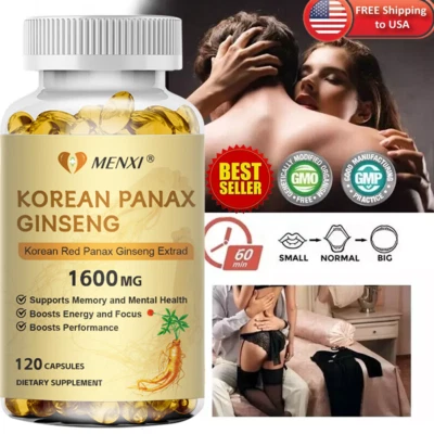 Coreano Rojo Panax Ginseng 1600mg - 120 Cápsulas Vegetarianas - Extra Fuerza, Sin OGM Foto 1 de 4