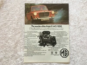 MARK II MG 1300 LUXURY SALOON POSTER ADVERT READY FRAME A4 SIZE H - Picture 1 of 1