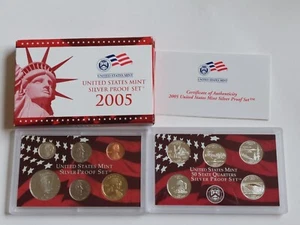 2005 US Mint Silver Proof 11 Coin Set Original Government Packaging OGP - Picture 1 of 6